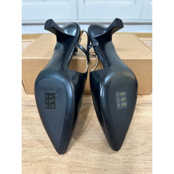 Madewell Women's The Debbie Slingback Pump Heel Black Leather Size 8 NWOB Office - Picture 13 of 15